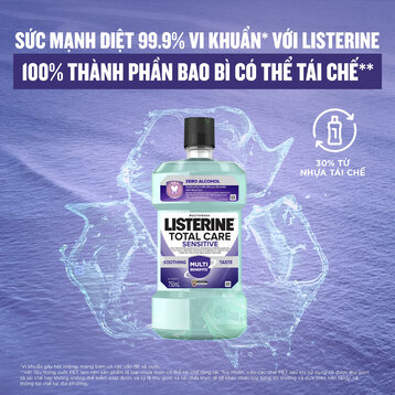 Combo 2 Nước Súc Miệng Listerine Cho Răng Nhạy Cảm Không Cay 750ml