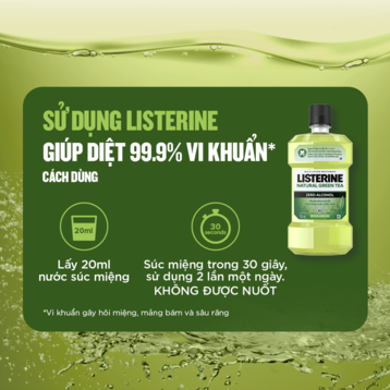 Combo 2 Nước Súc Miệng Listerine Trà Xanh Ngừa Sâu Răng 750ml