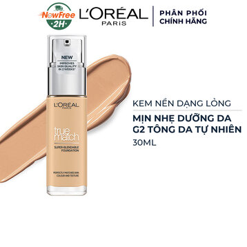 Kem Nền L'Oréal Mịn Nhẹ Dưỡng Da Dạng Lỏng G2 30ml