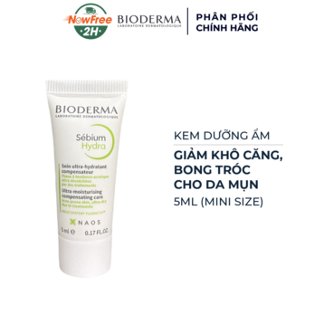 [Mini] Kem Dưỡng Ẩm Bioderma Giảm Khô Căng, Bong Tróc Da Mụn 5ml