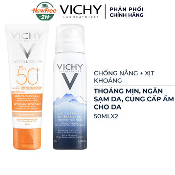 Combo Vichy Chống Nắng Ngừa Thâm Nám Màu Da &amp; Xịt Khoáng