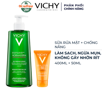Bộ Sản Phẩm Vichy Làm Sạch &amp; Chống Nắng Dưỡng Da 2 Món