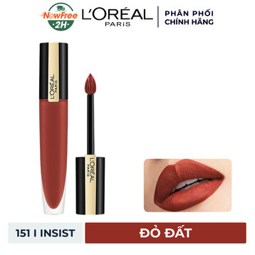 Son Tint L'Oreal Mịn Lì Cao Cấp 151 I Insist - Đỏ Đất 7ml