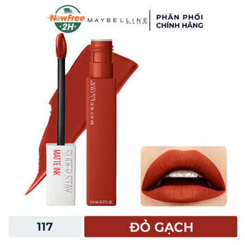 Son Kem Lì Maybelline 16h Lâu Trôi #117 Đỏ Gạch 5ml