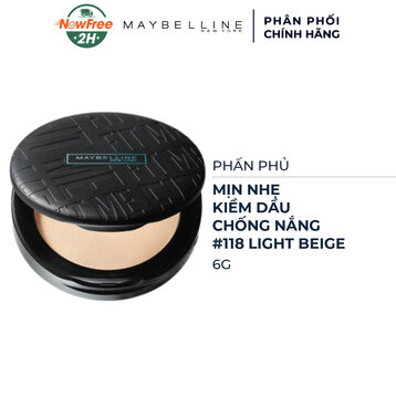 Phấn Phủ Maybelline Mịn Nhẹ Kiềm Dầu Chống Nắng 6g #118