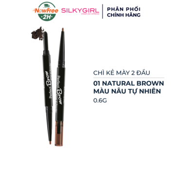 Chì Kẻ Mày Silkygirl 2 Đầu Nâu Tự Nhiên 01 Natural Brown
