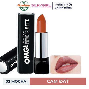 Son Lì Silkygirl Siêu Mịn 02 Mocha Màu Cam Đất 3.5g