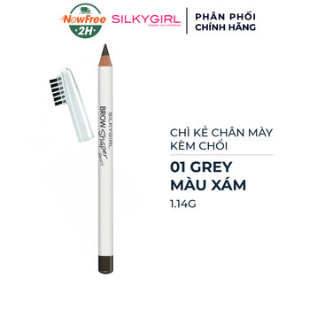 Chì Kẻ Chân Mày Silkygirl Kèm Chổi Màu Xám 01 Grey