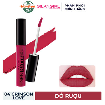 Son Kem Lì Silkygirl Nhẹ Môi Đỏ Rượu 04 Crimson Love 3.8ml