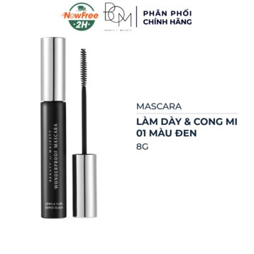 Mascara B.O.M Làm Dày &amp; Cong Mi 01 Màu Đen 8g