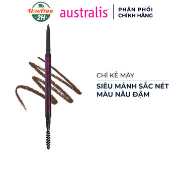 Chì Kẻ Mày Australis Siêu Mảnh Sắc Nét Màu Nâu Đậm