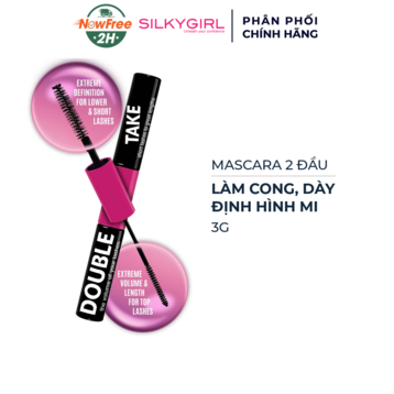 Mascara Silkygirl 2 Đầu Làm Cong, Dày &amp; Định Hình Mi