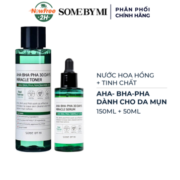 Combo Some By Mi Nước Hoa Hồng + Tinh Chất Cho Da Mụn 2 Món