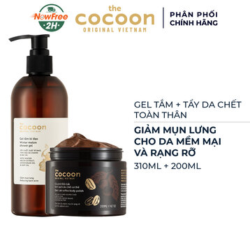 Combo Cocoon Gel Tắm Bí Đao 310ml + Tẩy Da Chết Toàn Thân Cà Phê Đắk Lắk 200ml