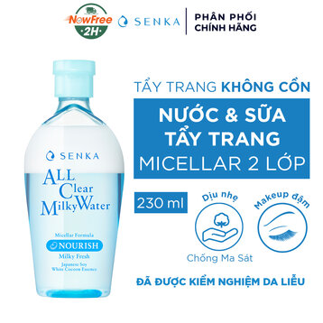 Nước Sữa Tẩy Trang Senka 2 Lớp Sạch Sâu &amp; Dịu Mát 230ml