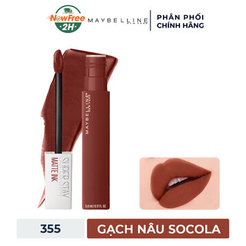 Son Kem Lì Maybelline 16h Lâu Trôi 355 Gạch Nâu Socola 5ml