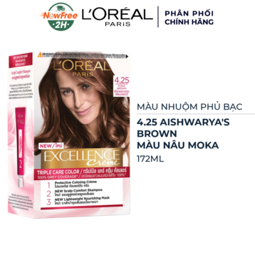 Màu Nhuộm L'Oreal Dưỡng Tóc Phủ Bạc 4.25 Nâu Moka 172ml