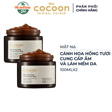 Combo Mặt Nạ Cocoon Dưỡng Ẩm, Làm Mềm Da Từ Hoa Hồng 2x100ml