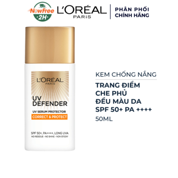 Kem Chống Nắng L'Oreal Mịn Nhẹ Che Phủ Đều Màu Da 50ml
