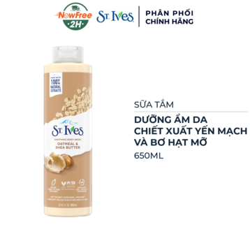 Sữa Tắm St.Ives Dưỡng Ẩm Da Yến Mạch &amp; Bơ Hạt Mỡ 650ml