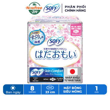 Băng Vệ Sinh Sofy Skin Comfort Mỏng Cánh 23cm 8 Miếng