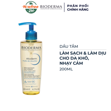 Dầu Tắm Bioderma Làm Sạch &amp; Làm Dịu Da Khô, Nhạy Cảm 200ml