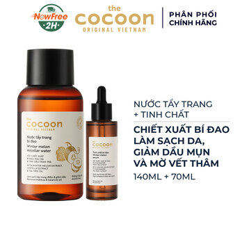 Combo Cocoon Nước Tẩy Trang 140ml + Tinh Chất Bí Đao Giảm Dầu Mụn, Mờ Thâm 70ml