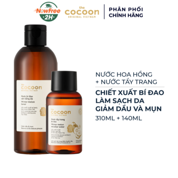 Combo Cocoon Nước Cân Bằng &amp; Nước Tẩy Trang Bí Đao (310ml+140ml)