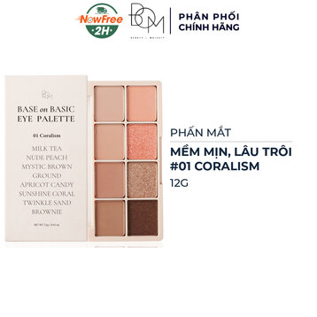Phấn Mắt B.O.M 8 Ô #01 Coralism 12g