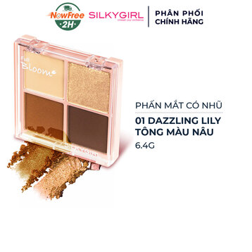 Phấn Mắt Silkygirl 4 Ô Có Nhũ 01 Tông Nâu