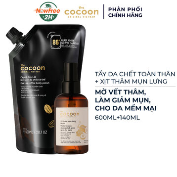 Combo Cocoon Túi Refill Tẩy Da Chết Toàn Thân Và Xịt Thâm Mụn Lưng