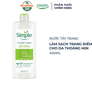 Nước Tẩy Trang Simple Làm Sạch Trang Điểm Vượt Trội 400ml