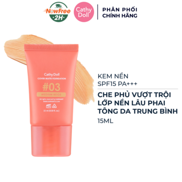Kem Nền Cathy Doll Mịn Lì 03 Medium Beige - Da Trung Bình 15ml
