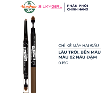 Chì Kẻ Mày Silkygirl Hai Đầu Lâu Trôi 02 Nâu Đậm 0.15g