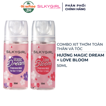 Combo 2 Xịt Thơm Toàn Thân Và Tóc Silkygirl Hương Magic Dream + Love Bloom 50ml