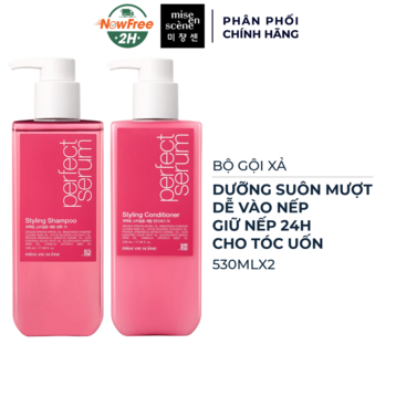 Bộ Gội Xả Mise En Scène Dưỡng Suôn Mượt Cho Tóc Uốn 530mlx2