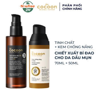 Combo Cocoon Tinh Chất Bí Đao N15 70ml &amp; Kem Chống Nắng 50ml