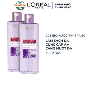 Combo 2 Nước Tẩy Trang L'Oreal Làm Sạch Và Cấp Ẩm 400ml