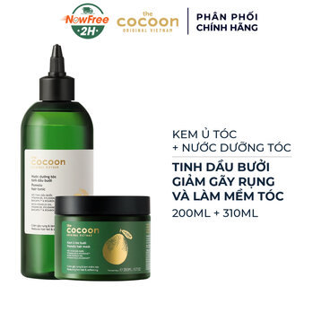Combo Cocoon Kem Ủ Tóc Bưởi 200ml + Nước Dưỡng Tóc Tinh Dầu Bưởi 310ml