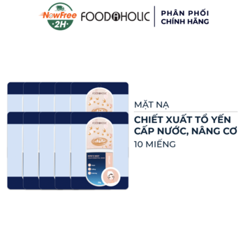 Combo 10 Mặt Nạ Foodaholic Chiết Xuất Tổ Yến Cấp Nước, Nâng Cơ 23g