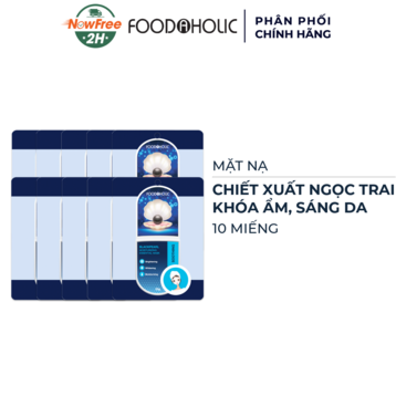 Combo 10 Mặt Nạ Foodaholic Chiết Xuất Ngọc Trai Dưỡng Ẩm Da 23g