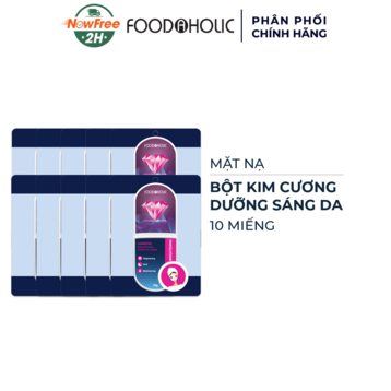 Combo 10 Mặt Nạ Foodaholic Bột Kim Cương Dưỡng Sáng Da 23g