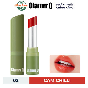 Son Dưỡng Có Màu Glamrr Q Thuần Chay 02 Cam Chilli 4.5g
