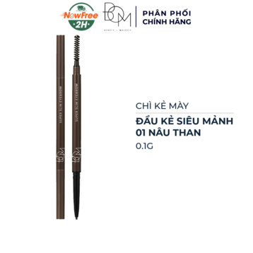 Chì Kẻ Mày B.O.M Siêu Mảnh Màu 01 Nâu Than 0.1g