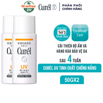 Combo 2 Sữa Chống Nắng Curél Mặt &amp; Toàn Thân Cho Da Khô Nhạy Cảm 60ml