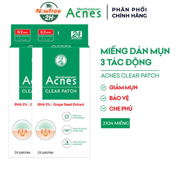 Combo Miếng Dán Mụn Acnes Giúp Giảm Mụn Sưng Viêm 2x24 Miếng
