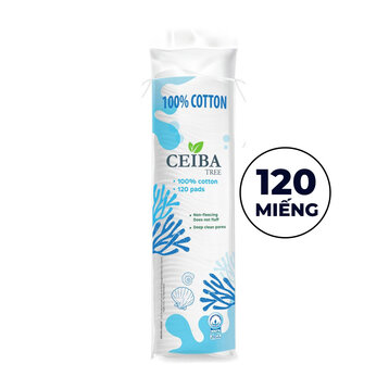 Bông Tẩy Trang Ceiba 100% Chất Liệu Cotton 120 Miếng
