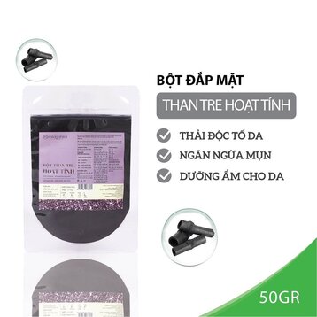 Bột Than Tre Hoạt Tính Milaganics Thải Độc Tố Da 50g