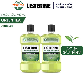 Combo 2 Nước Súc Miệng Listerine Trà Xanh Ngừa Sâu Răng 750ml