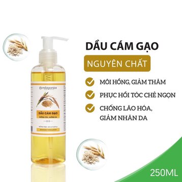 Dầu Cám Gạo Milaganics Dưỡng Da, Dưỡng Tóc, Dưỡng Môi 250ml